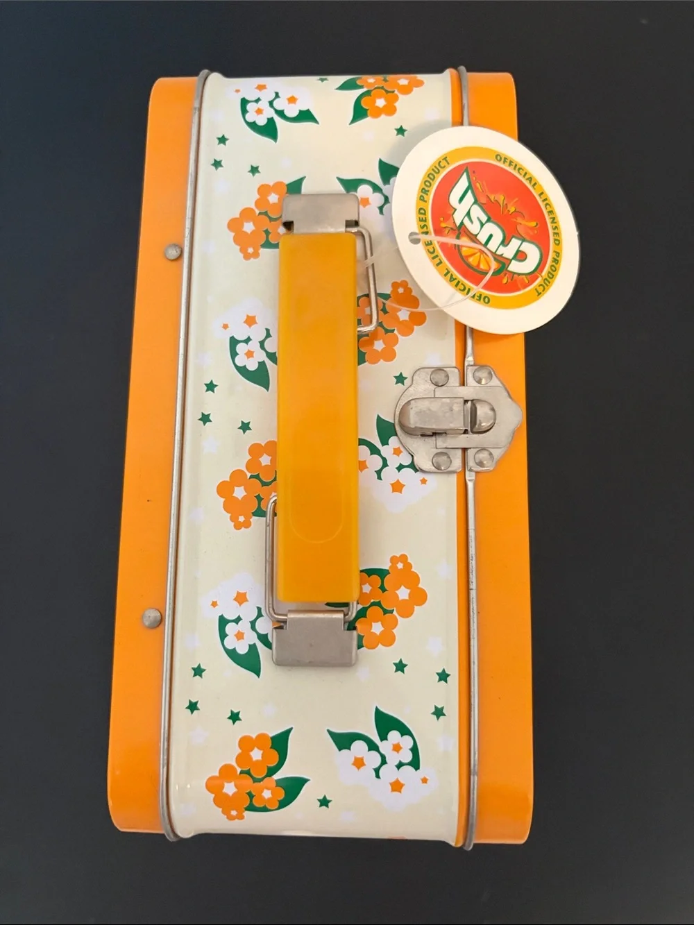 Brand New Orange Crush Retro Tin Lunchbox - Orange and White